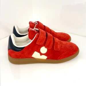 New Isabel Marant Beth suede sneakers - red / beige - 38